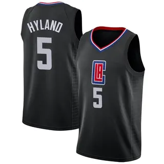 Men's Bones Hyland Los Angeles Clippers Nike Swingman Black Jersey - Statement Edition