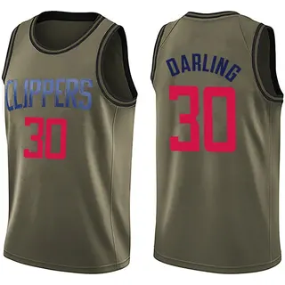 Men's Nate Darling Los Angeles Clippers Nike Swingman Green Salute to Service Jersey