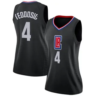 Women's Milos Teodosic Los Angeles Clippers Nike Swingman Black Jersey - Statement Edition