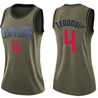 Women's Milos Teodosic Los Angeles Clippers Nike Swingman Green Salute to Service Jersey