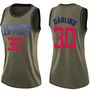 Women's Nate Darling Los Angeles Clippers Nike Swingman Green Salute to Service Jersey